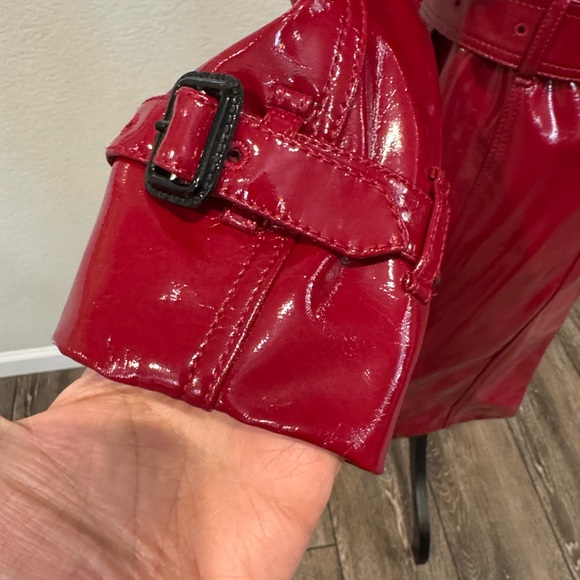 Authentic Burberry Glossy Red Trench Coat - Picture 10 of 16